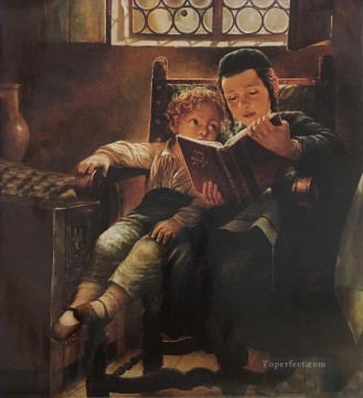 Jewish boy reading Oil Paintings